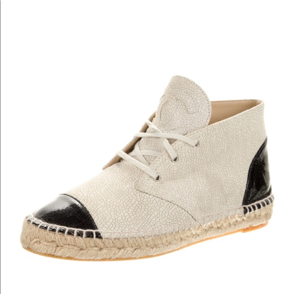 Interlocking CC Logo Leather Chanel Espadrilles - Picture 2 of 4